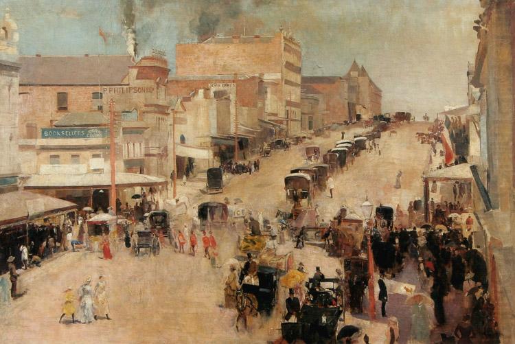 Tom roberts Bourke Street,Melbourne (nn02) china oil painting image